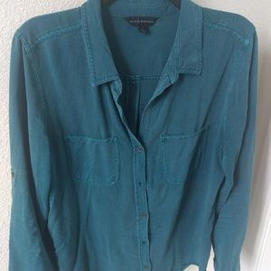 Teal button up shirt